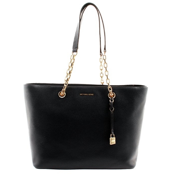 🎉HP🎉Michael Kors The Mercer Chain-link Leather Tote, Admiral, NWT - Picture 1 of 13